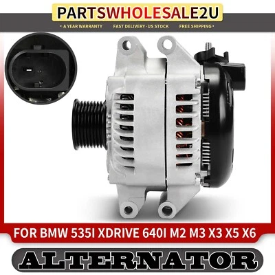 Alternator for BMW F10 535i 11-12 F10 535i xDrive 210 Amp 12 Volt CW 8-Groove - Image 1 of 4