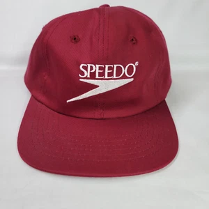 Vintage Speedo Baseball Hat  Cap Maroon Snapback  Embroidered Logo Light Weight - Picture 1 of 9