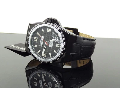 Haurex Italy Men's 8N340UN1 Yacht  Black Leather Band Tachymetre Watch $750 - Image 1 of 4