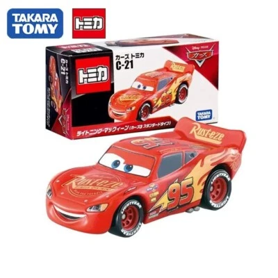 Takara Tomy Tomica Disney Pixar Cars Lightning McQueen C-21 Diecast New in Box - Image 1 of 3