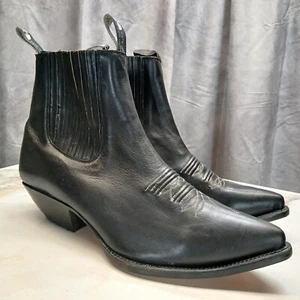 SIETE LEGUAS Classic Black Western Chelsea Ankle Boots MENS 9 D - Picture 1 of 18