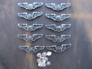 Vintage Pilot Shield Wings Insignia Screw Back Concho 10 Pack New Old Stock - Picture 1 of 4