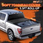 5.5FT 66'' Soft Roll-Up Tonneau Cover For 2009-2023 Ford F-150 Truck Bed PVC