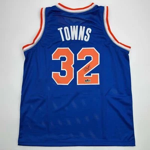 Facsimile Autographed Karl-Anthony Towns New York Blue Reprint Jersey Men's XL - Picture 1 of 4