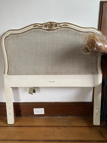 Vintage Henredon French Provincial Caned Headboard Twin + matching bedside table Cover