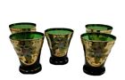 Lot Of 5 Japanese Enameled Saki/Shot Glasses With Gold Trim Preowned
