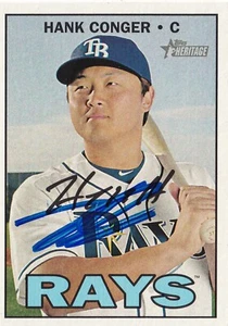 HANK CONGER SIGNED AUTO'D 2016 TOPPS HERITAGE CARD #501 TAMPA BAY RAYS DBACKS - Picture 1 of 3