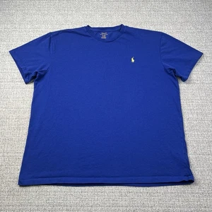 Polo Ralph Lauren Hemd Herren Large Blau Gelb Pony Kurzarm Rundhals - Bild 1 von 10