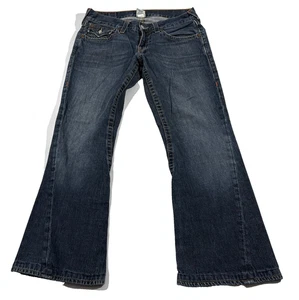 True Religion Y2K Joey Bootcut Dark Wash Denim Jeans Mens Sz 32 USA MADE VTG - Picture 1 of 15