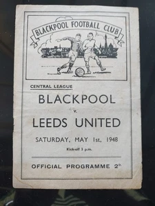 1947/8 Blackpool Reserves V Leeds United. Central League. (1 May 1948). - Picture 1 of 3