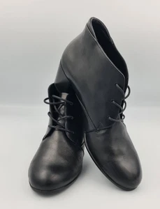 Ecco Shape M 35 Black Leather Ankle Boots Size 5 Lace Up With Box - Picture 1 of 23
