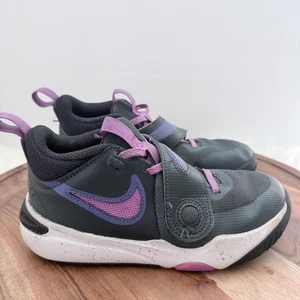 Nike Team Hustle D 11 FlyEase Shoes Youth Size 1Y Purple Basketball DV8994-300 - Picture 1 of 12