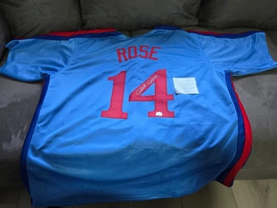 Pete Rose Montreal Expos Signed #14 Custom Baseball Jersey Schwartz Cert. - Image 1 of 4