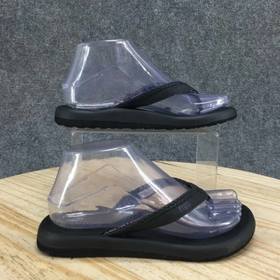 Босоножки Flojos женские 6 шлепанцев черные без шнуровки повседневные комфортные туфли на плоской подошве с открытым носком - Изображение 1 из 4