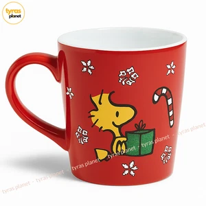 Taza de café de Navidad Peanuts nueva 2025 Zrike Snoopy & Woodstock 16 oz roja y blanca  - Imagen 1 de 9