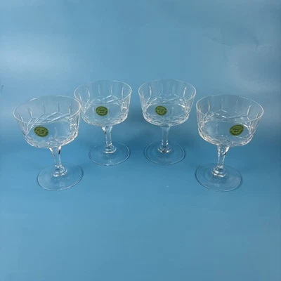 VTG Cut Genuine Leaded Crystal Dessert Cups Set Of 4 - 5” Tall 3.5” Dia - Image 1 of 4