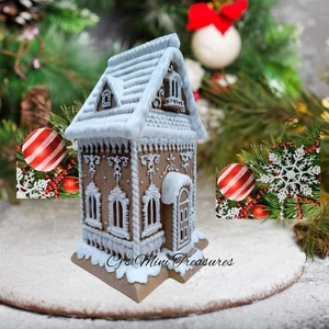 Weihnachten hellbraun viktorianisch LED Dekoration Lebkuchenhaus NEU - Bild 1 von 16
