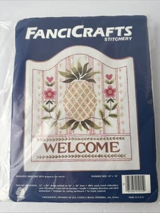 FanciCrafts Stitchery “Pineapple Welcome Sign” by Joan Marchie - 14”x16” #01015 - Picture 1 of 8