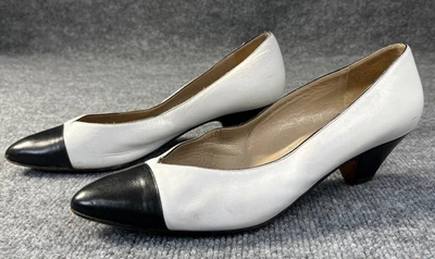 VTG Authentic Gucci Womens Heels Pumps White W/ Black Tip Shoes Sz Eu 40-US 10 - Image 1 of 4