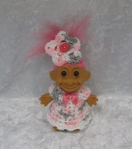 Made to fit 5" TROLL Dolls, Handmade Crochet Clothes. Dress & Headband Set #15 - Picture 1 of 3