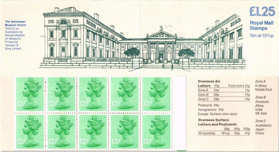 GB 1982 Yvert C 1018-1A £1.25 booklet The Ashmolean Museum Oxford - Image 1 of 1