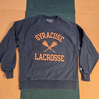 Champion Tejido Inverso Syracuse Universidad Lacrosse Sudadera Mediana Azul V6c Foto 1 de 4