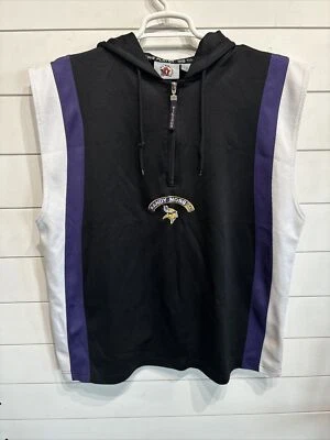 Camiseta masculina vintage Minnesota Vikings NFL Football Randy Moss #84 aquecimento com capuz GG - Imagem 1 de 4