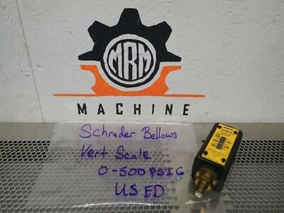 Schrader Bellows Vert Scale 0-500PSIG Hydraulic Gauge Used With Warranty - Image 1 of 4