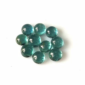 Indicolite Tourmaline Cabochon 3X3 mm Round Cut Natural Loose Gemstone 10 Pieces - Picture 1 of 4