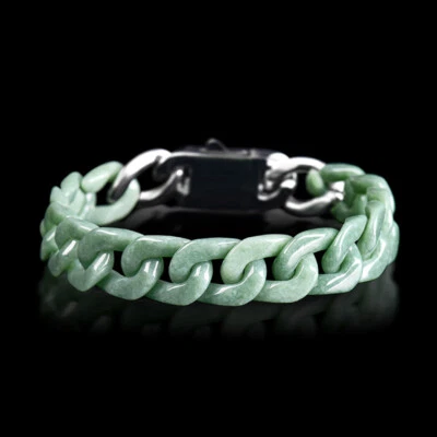Brazalete de jade natural certificado A-Goods jade para hombre/mujer Foto 1 de 4