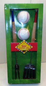Hallmark Baseball Themed Barbeque Utensil Set With Salt and Pepper Shakers New - Picture 1 of 3