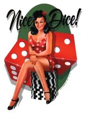 NICE DICE Vintage Retro #Fifties Gambling Casino GIRL STICKER/ DECAL 
