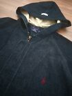Vintage Polo Sport Ralph Lauren Denim Hooded Jacket Coat Size M Made In Usa Rare