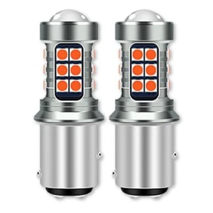 2X BAY15D 1157 RED LED BRAKE STOP TAIL LIGHT BULBS GLOBE SUPER BRIGHT ERROR FREE - Picture 1 of 3