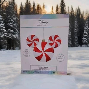 New Disney 15" Hanging Mickey Mouse Peppermint LED Light Christmas Holiday NEW  - Picture 1 of 2