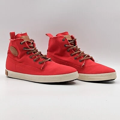 Blackstone 男式红色高帮帆布滑板运动鞋,尺寸 10US EUR40 — 第 1/4 张图片
