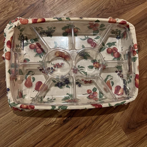RARE LONGABERGER 1998 Hostess Serving Basket- Fruit & Plastic Food Holder Liner Cover