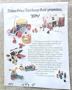 Vintage 1971 Fisher Price Little People Advertising Farm, Airport 10.25"x13" - Picture 1 of 1