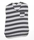 Atmosphere Womens Black Striped Polyester Basic Blouse Size 12 V-Neck