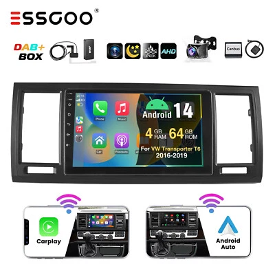 Für VW T6 Transporter 2016-2019 Android 14 Autoradio DAB+ GPS NAVI Carplay 4+64G - Bild 1 von 4