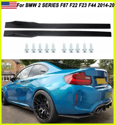 For BMW F22 F23 235i M240i F87 M2 Side Skirt Extension Splitters Carbon Look ABS - Изображение 1 из 4