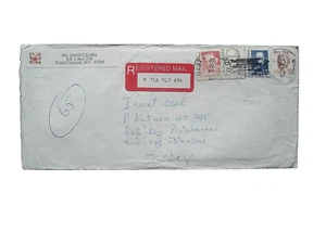 US SC 1864-2173-2194-2196 REGISTERED MAIL to TURKEY - Picture 1 of 2