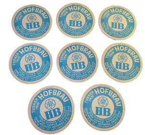 Turner Inn Hofbrau HB Posavasos de Cerveza Vintage LOTE DE 8 Barware Cervecería Bar Alemania - Imagen 1 de 4