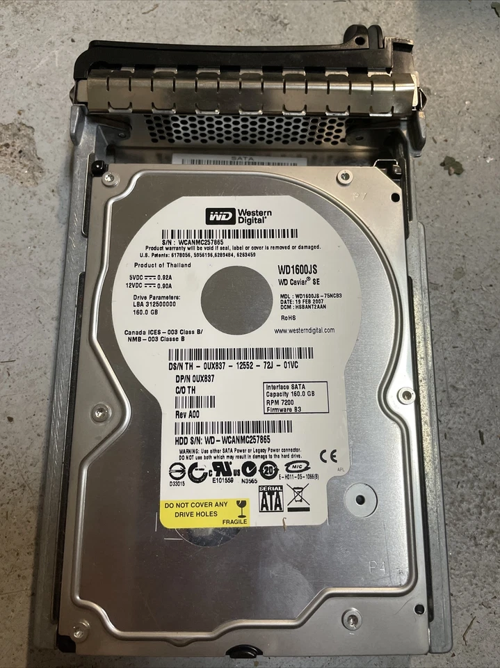 Western Digital 160GB SATA CAVIAR SE 7200RPM HD Hard Drive 8MB WD1600JS - Image 1 of 1