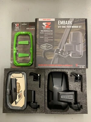 Espejos retrovisores laterales plegables Seizmik verde embarque Polaris Ranger XP 1000 2017-2022 Foto 1 de 4