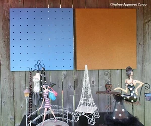 POTTERY BARN KIDS STANTON CORK BOARD & BLUE PEGBOARD -NIB- HANG WITH STYLE! - Picture 1 of 12