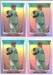 2014 Bowman Chrome Draft Austin Gomber (4) Card 1st Bowman Refractor Rookie Lot - Picture 1 of 1