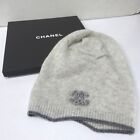 Chanel Knit Cap Hat Beanie Coco Mark Gray Cashmere Silk Women One Size Yb9jAK