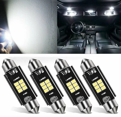 JDM ASTAR 4pcs 42MM White LED Car Interior Map Dome Light Bulbs 578 569 212-2 - Image 1 of 4