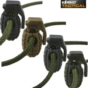 ARMY GRANADA FORMA CORDÓN TAPÓN BLOQUEO x8 PACK ROPA EXTREMO PALANCA METAL RESORTE - Imagen 1 de 6